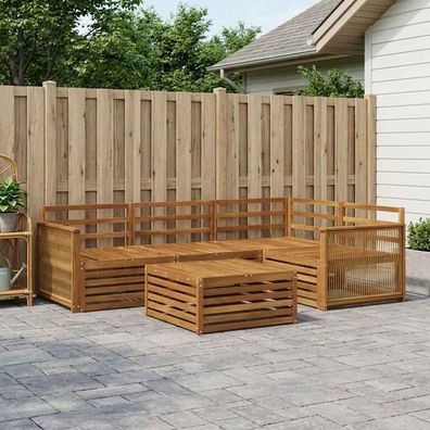 vidaXL Outdoor-Sofagarnitur 5 stk. Natur Massivholz Akazie