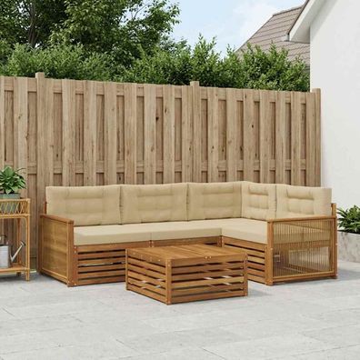 vidaXL Outdoor-Sofagarnitur 5 stk. Natur und Beige