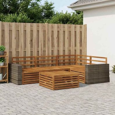 vidaXL Outdoor-Sofagarnitur 5 stk. Natur Massivholz Akazie