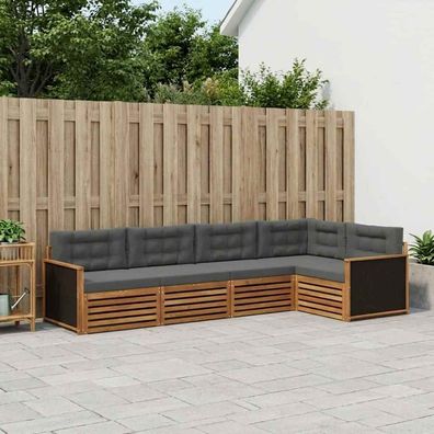 vidaXL Outdoor-Sofagarnitur 5 stk. Natur und Anthrazit Polyester