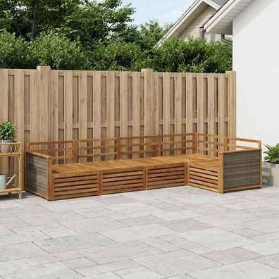 vidaXL Outdoor-Sofagarnitur 5 stk. Natur Massivholz Akazie