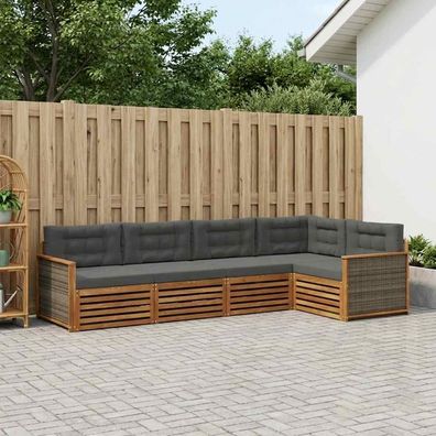 vidaXL Outdoor-Sofagarnitur 5 stk. Natur und Anthrazit