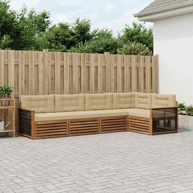 vidaXL Outdoor-Sofagarnitur 5 stk. Natur und Beige