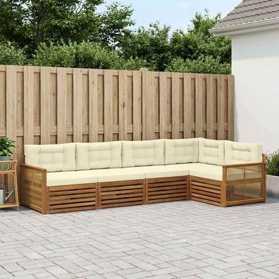 vidaXL Outdoor-Sofagarnitur 5 stk. Natur und Creme