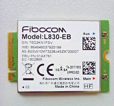Lenovo ThinkPad Fibocom L830-EB WWAN Karte 01AX761