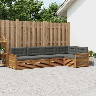 vidaXL Outdoor-Sofagarnitur 5 stk. Natur und Anthrazit