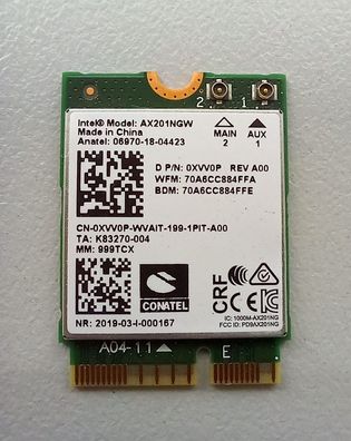 Dell Latitude 3420 WiFi WLAN Karte Card 0XVV0P