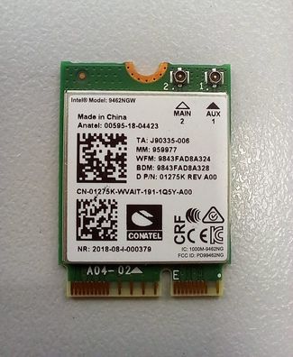 Dell Vostro 15 3510 Intel WIFI Wireless WLAN Platine Karte 01275K