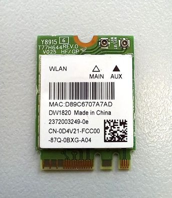 Dell Latitude 3590 Original WLAN Karte WiFi Card Wireless 0D4V21