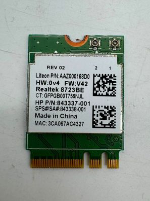 HP 15-AY Realtek 8723BE WLAN & Bluetooth Karte M.2 843337-001