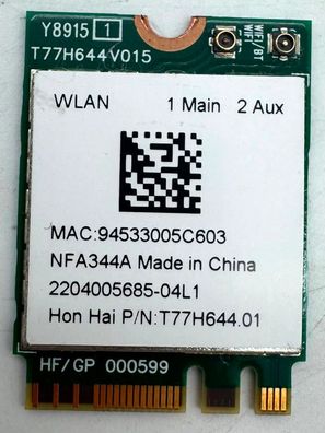 Acer Aspire V3-372 Atheros NFA344A WLAN & Bluetooth Karte M.2 T77H644.01