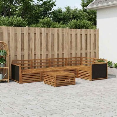 vidaXL Outdoor-Sofagarnitur 6 stk. Natur Massivholz Akazie