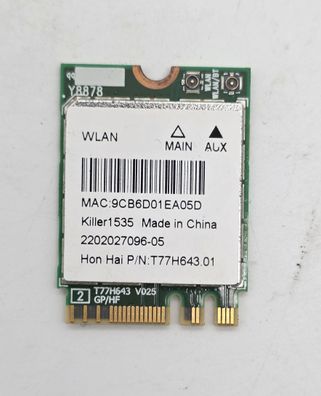 MSI Stealth MS-16K2 GS63VR QCNFA364A Killer 1535 WLAN Bluetooth Karte T77H643.01