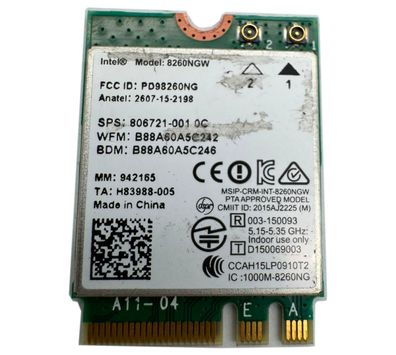 HP ZBook 15 G3 Intel 8260NGW WLAN Bluetooth Karte M.2 806721-001