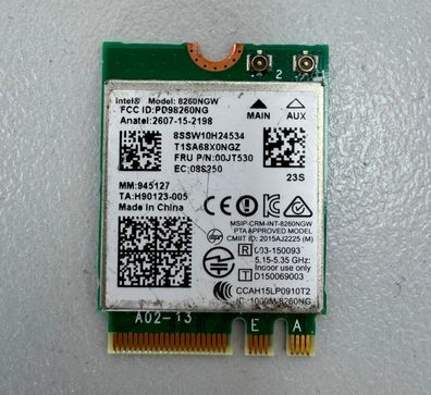 Lenovo ThinkPad T560 Intel 8260NGW WLAN Bluetooth Karte M.2 00JT530