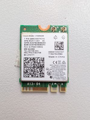 HP Pavilion 14-bf084no Intel 3168NGW WLAN Bluetooth Karte M.2 863934-001 01AX706