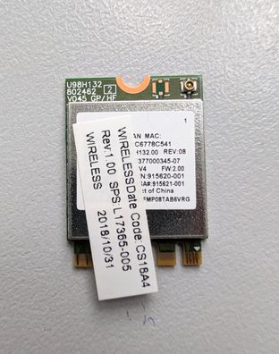 HP Laptop 17-by0332ng Realtek RTL8821CE WLAN Karte 915620-001