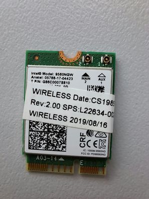 HP EliteBook 840 G6 Intel AX200NGW / 9560NGW WLAN Bluetooth Karte M.2