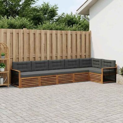 vidaXL Outdoor-Sofagarnitur 6 stk. Natur und Anthrazit