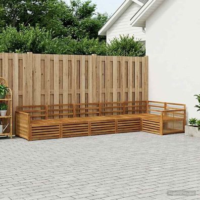 vidaXL Outdoor-Sofagarnitur 6 stk. Natur Massivholz Akazie