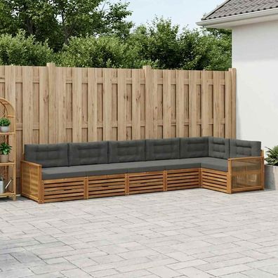 vidaXL Outdoor-Sofagarnitur 6 stk. Natur und Anthrazit