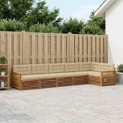 vidaXL Outdoor-Sofagarnitur 6 stk. Natur und Beige