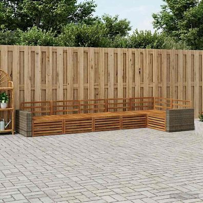 vidaXL Outdoor-Sofagarnitur 6 stk. Natur Massivholz Akazie