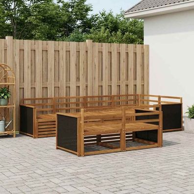vidaXL Outdoor-Sofagarnitur 7 stk. Natur