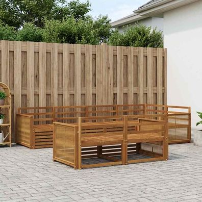 vidaXL Outdoor-Sofagarnitur 7 stk. Natur