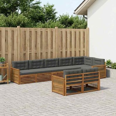 vidaXL Outdoor-Sofagarnitur 8 stk. Natur und Anthrazit