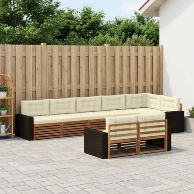 vidaXL Outdoor-Sofagarnitur 8 stk. Natur und Creme