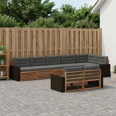 vidaXL Outdoor-Sofagarnitur 8 stk. Natur und Anthrazit