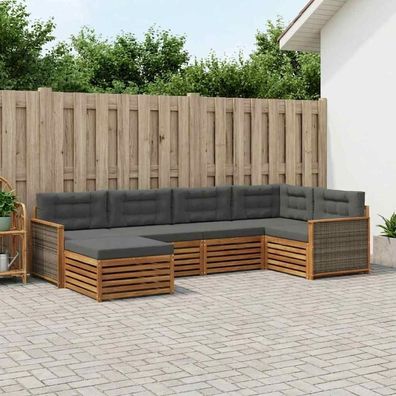 vidaXL Outdoor-Sofagarnitur 6 stk. Natur und Anthrazit