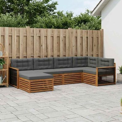 vidaXL Outdoor-Sofagarnitur 6 stk. Natur und Anthrazit