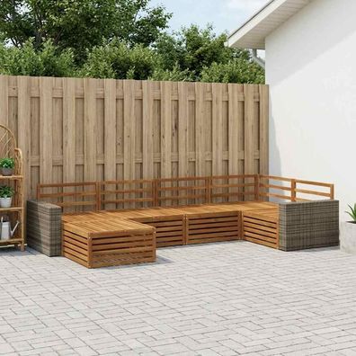 vidaXL Outdoor-Sofagarnitur 6 stk. Natur