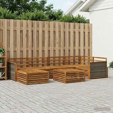 vidaXL Outdoor-Sofagarnitur 7 stk. Natur