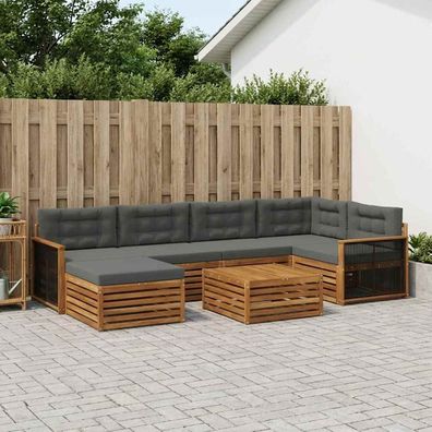 vidaXL Outdoor-Sofagarnitur 7 stk. Natur und Anthrazit