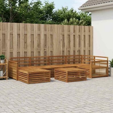 vidaXL Outdoor-Sofagarnitur 7 stk. Natur
