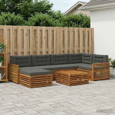 vidaXL Outdoor-Sofagarnitur 7 stk. Natur und Anthrazit