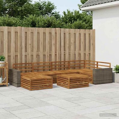 vidaXL Outdoor-Sofagarnitur 7 stk. Natur