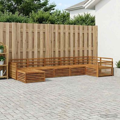 vidaXL Outdoor-Sofagarnitur 7 stk. Natur
