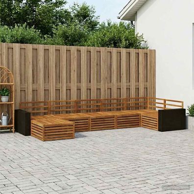 vidaXL Outdoor-Sofagarnitur 7 stk. Natur