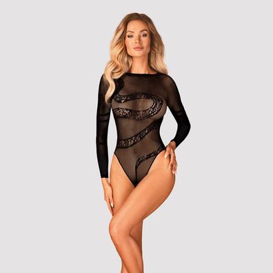 Obsessive B137 Teddy Schlangenmotiv, offener Ruecken schwarz XL/2XL