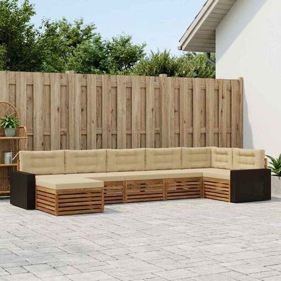 vidaXL Outdoor-Sofagarnitur 7 stk. Natur und Beige
