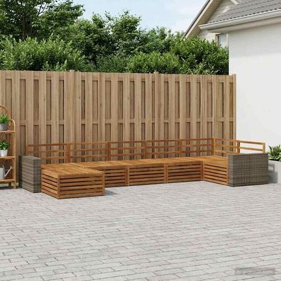 vidaXL Outdoor-Sofagarnitur 7 stk. Natur
