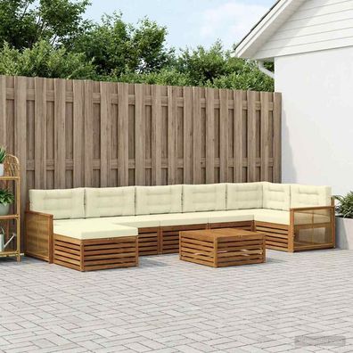 vidaXL Outdoor-Sofagarnitur 8 stk. Natur und Creme