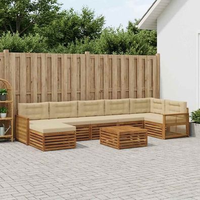 vidaXL Outdoor-Sofagarnitur 8 stk. Natur und Beige