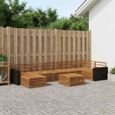 vidaXL Outdoor-Sofagarnitur 8 stk. Natur