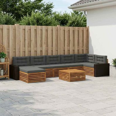 vidaXL Outdoor-Sofagarnitur 8 stk. Natur und Anthrazit