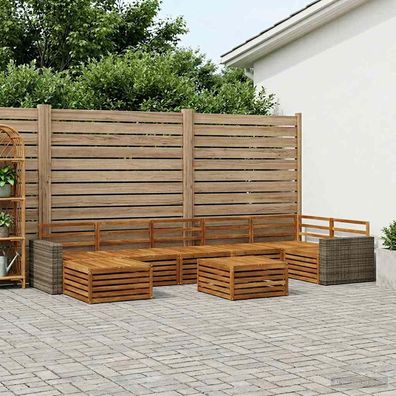 vidaXL Outdoor-Sofagarnitur 8 stk. Natur